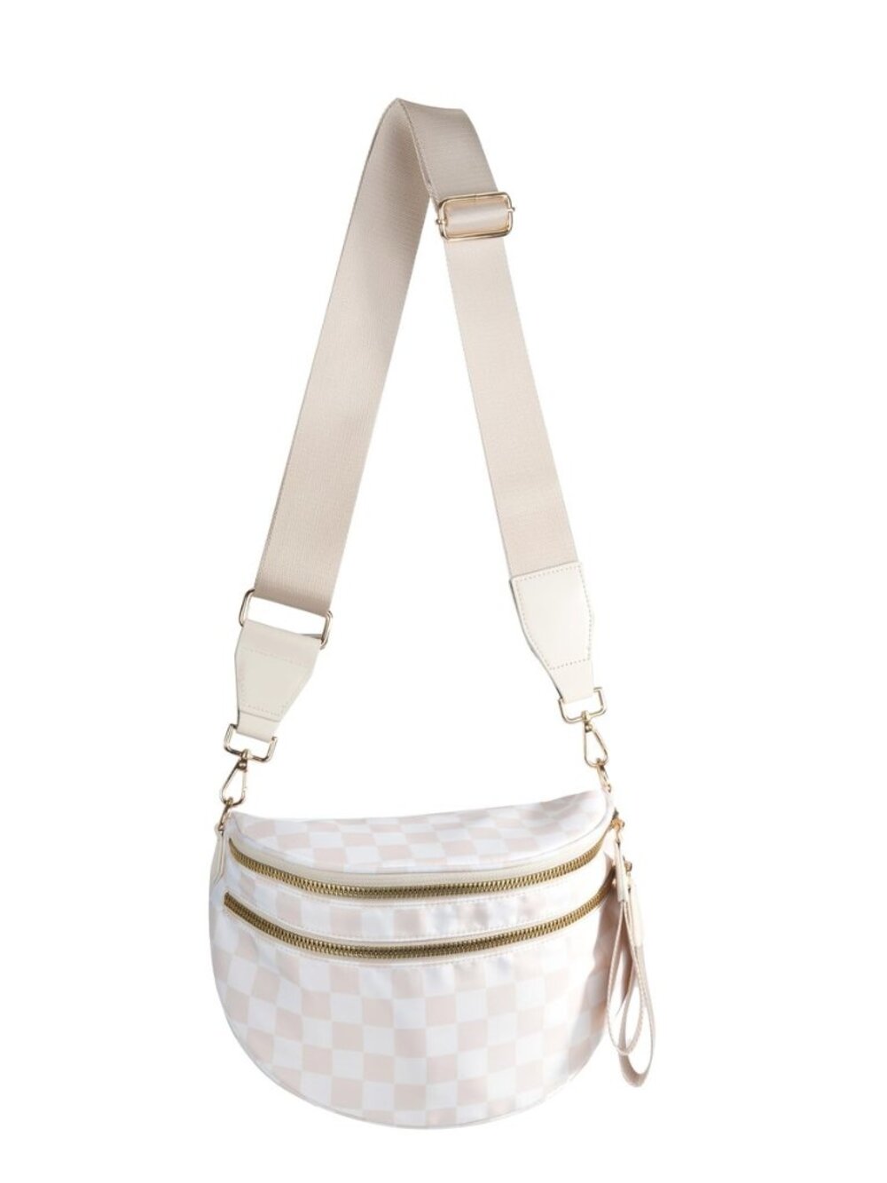 Spacious Checkered Nylon Crossbody Bag Bum Bag Handbags for Women